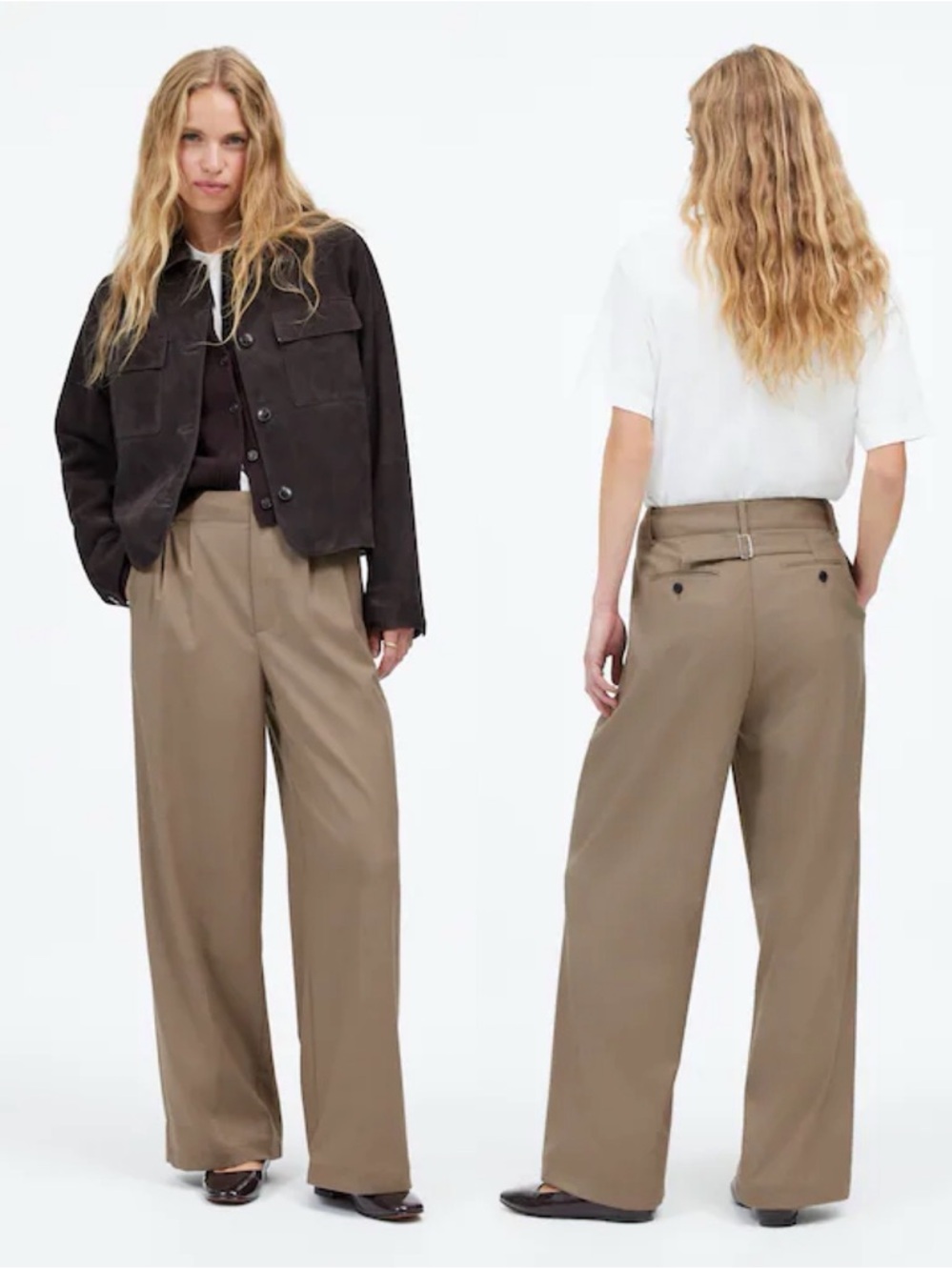 NWT Madewell The Harlow Wide-Leg Trouser in Brushed Twill, 14
